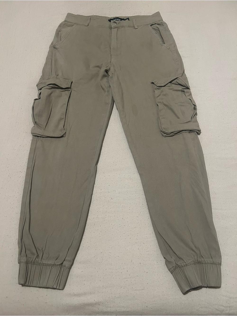 refuge women Olive-Taupe Cargo Jogger Pants